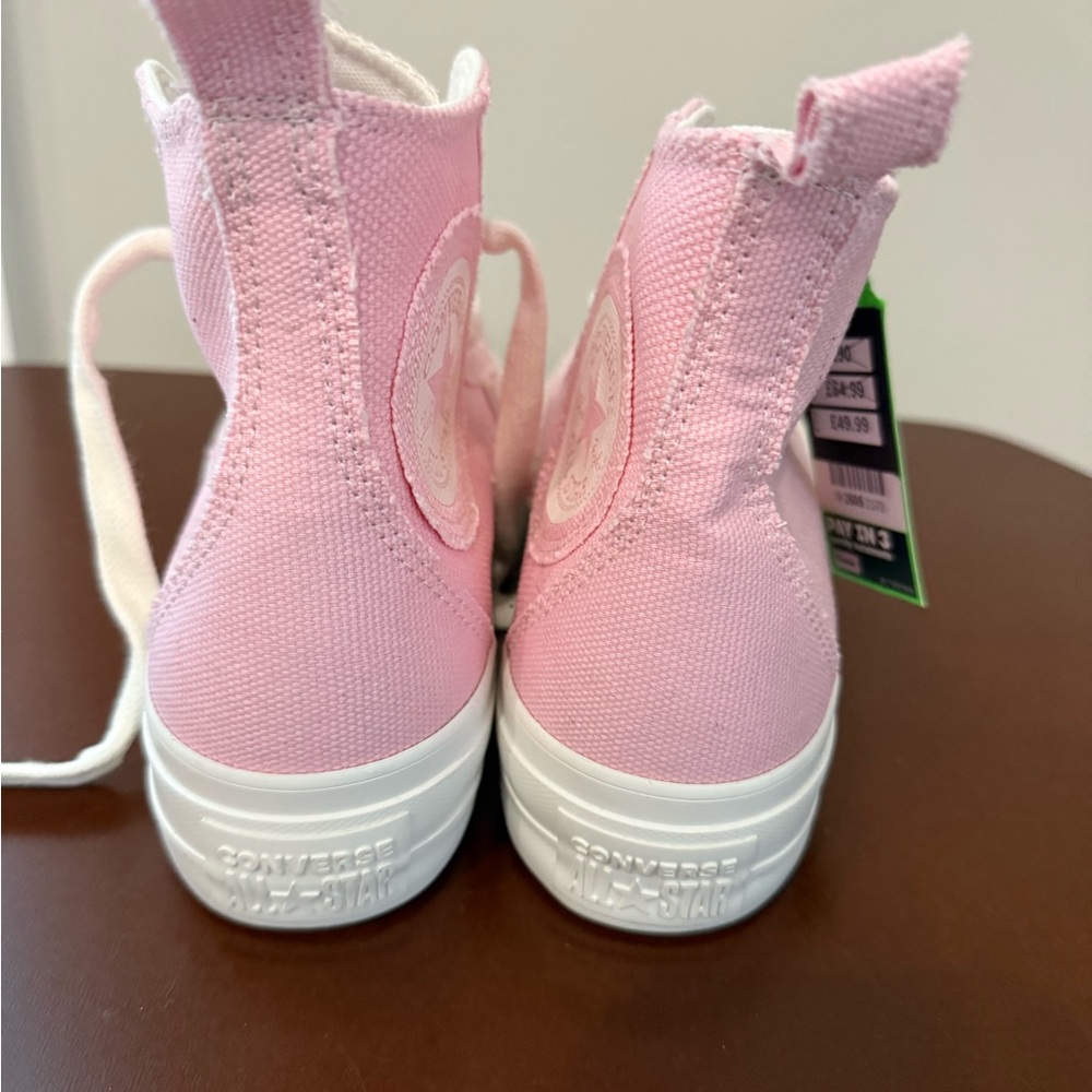 Converse Pink Platform Canvas High-Tops Sz 9 - Picture 5 of 6